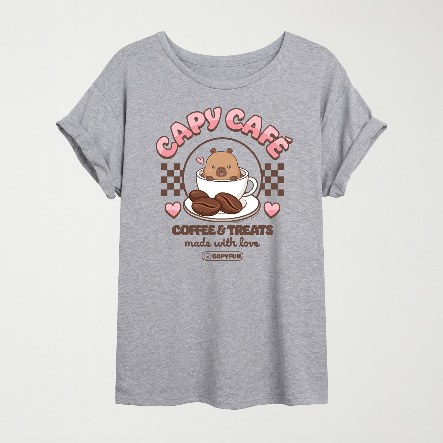 Womens Juniors Crew Neck Short Sleeve Oversized Graphic T-Shirt