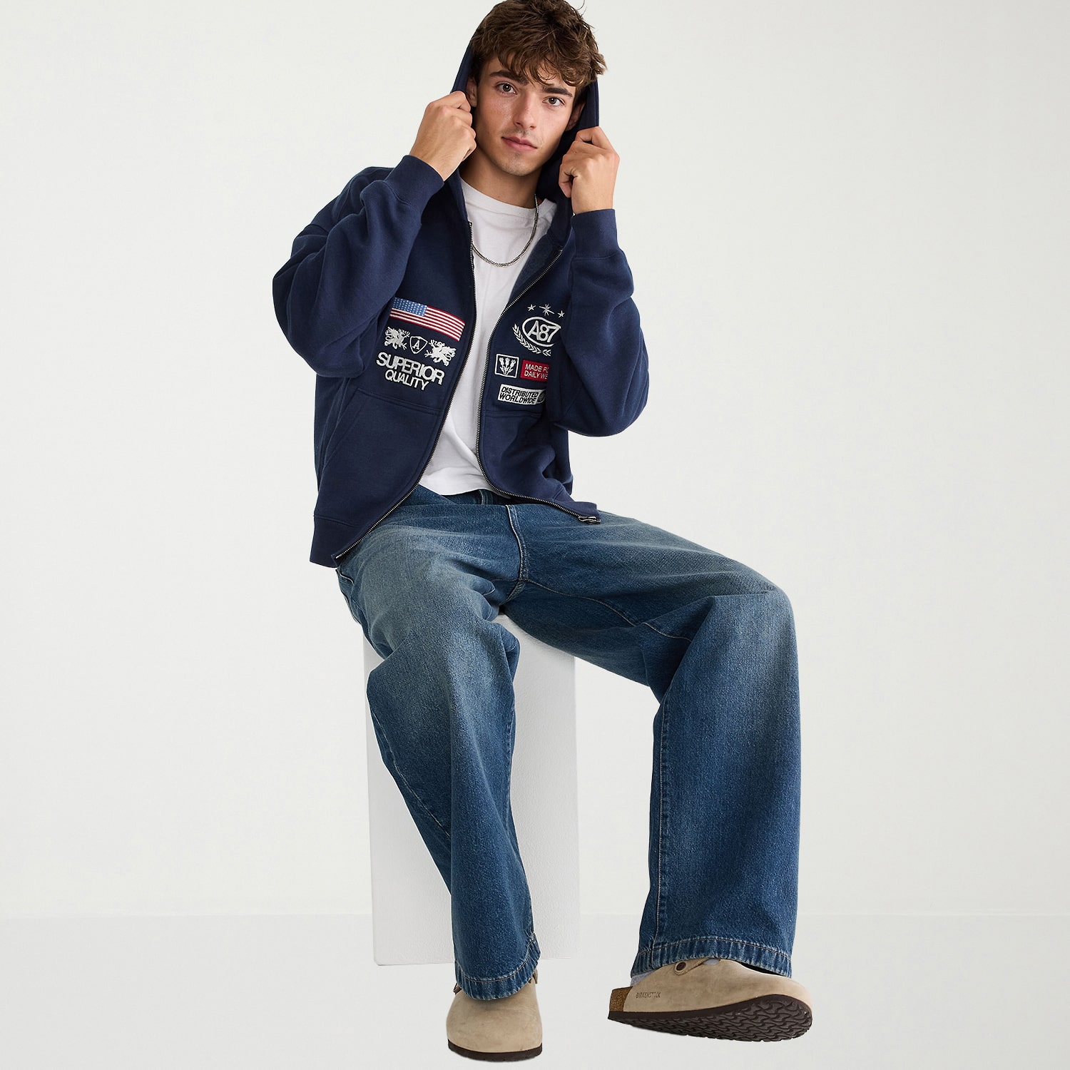 AEROPOSTALE Mens Long Sleeve Zipper Hoodie