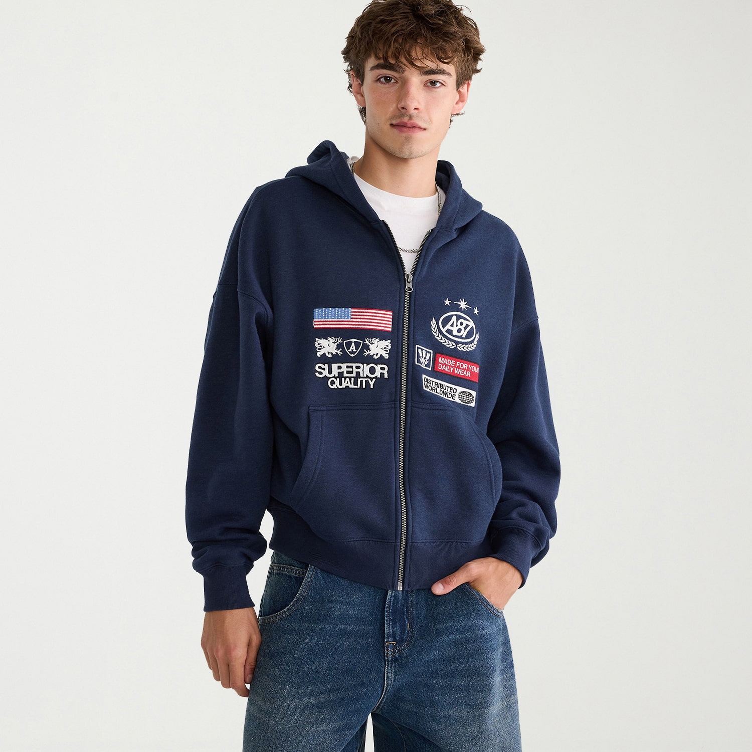 AEROPOSTALE Mens Long Sleeve Zipper Hoodie