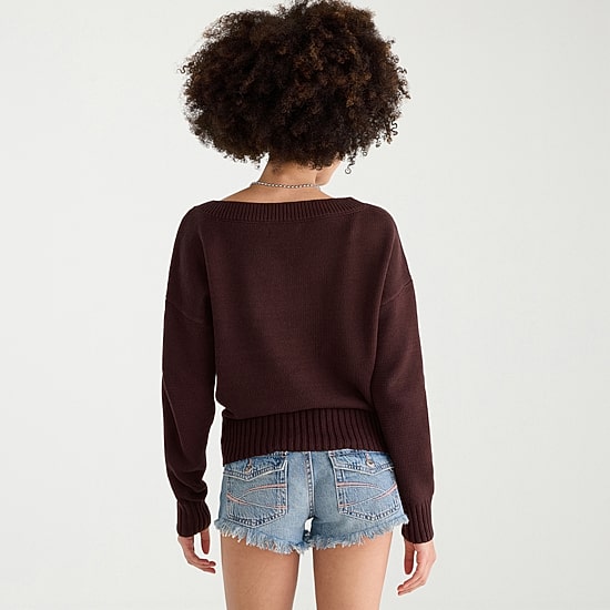 AEROPOSTALE Juniors Womens V Neck Long Sleeve Pullover Sweater