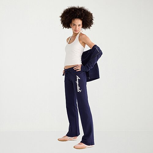 Aéropostale Womens Juniors Bootcut Low Rise Fleece Sweatpant In Blue