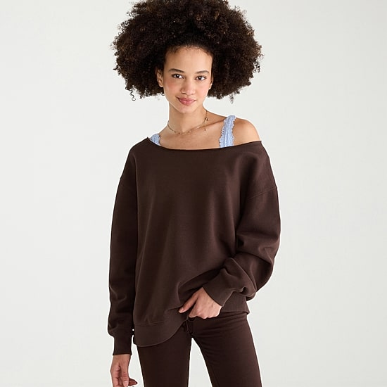 AEROPOSTALE Womens Juniors Crew Neck Long Sleeve Sweatshirt