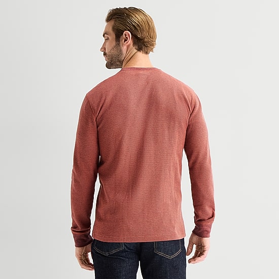 St. John's Bay Waffle Mens Crew Neck Long Sleeve Classic Fit Thermal Top