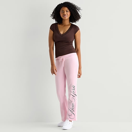 Forever 21 Womens Juniors Wide Leg Mid Rise Sweatpant
