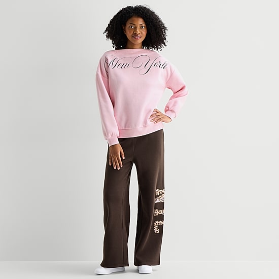 Forever 21 Womens Juniors Crew Neck Long Sleeve Sweatshirt