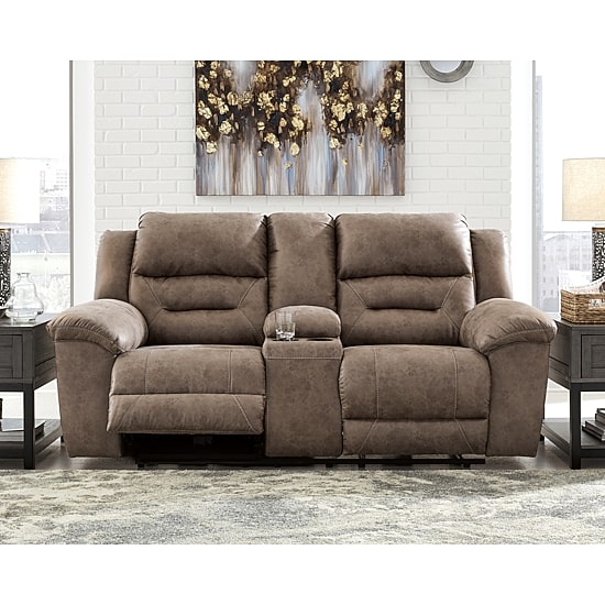 Signature Design by Ashley® Stoneland Manual Reclining Loveseat with Console