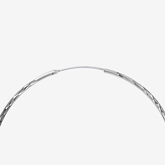 Womens Sterling Silver 60mm Hoop Earrings