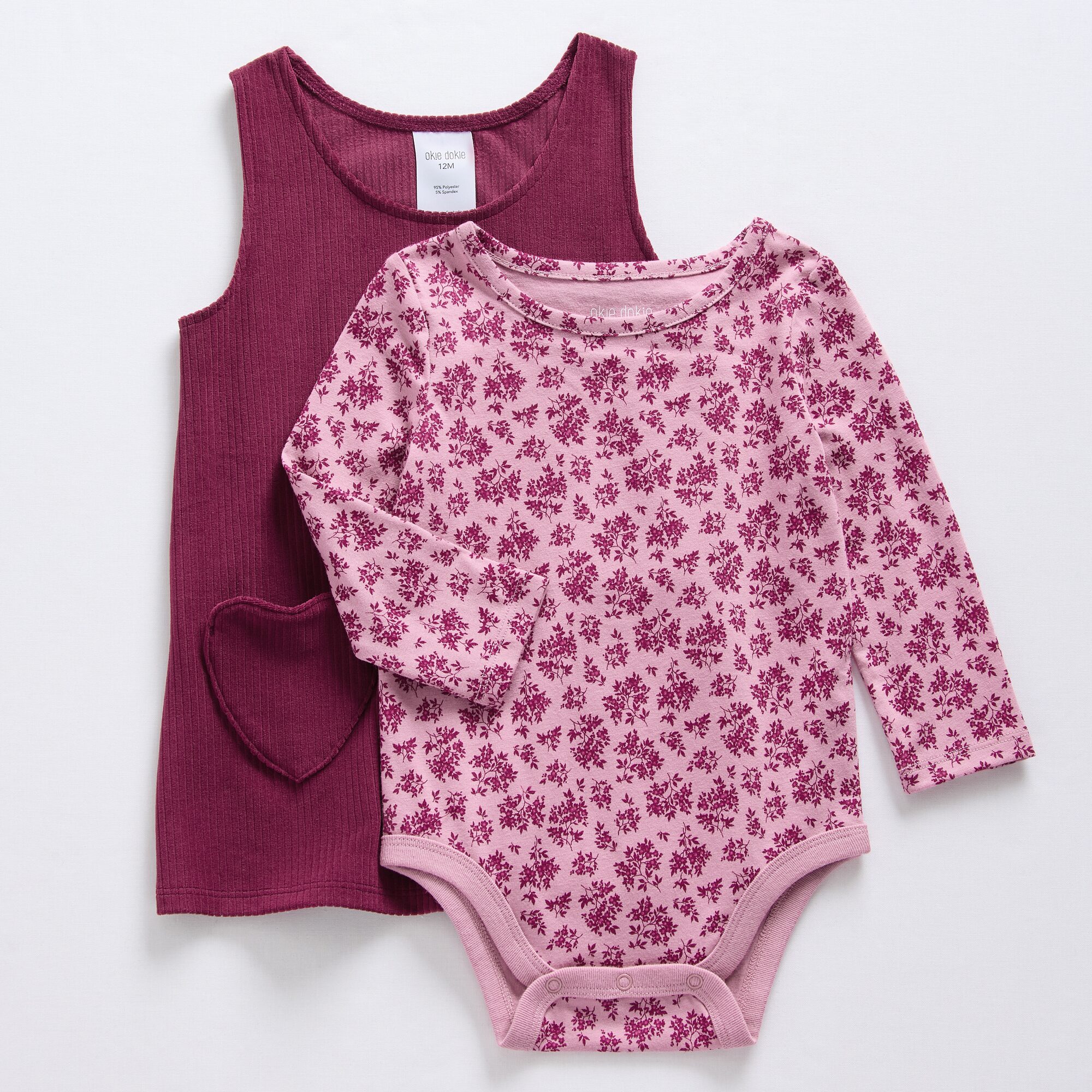 Okie Dokie Baby Girls 2-pc. Dress Set