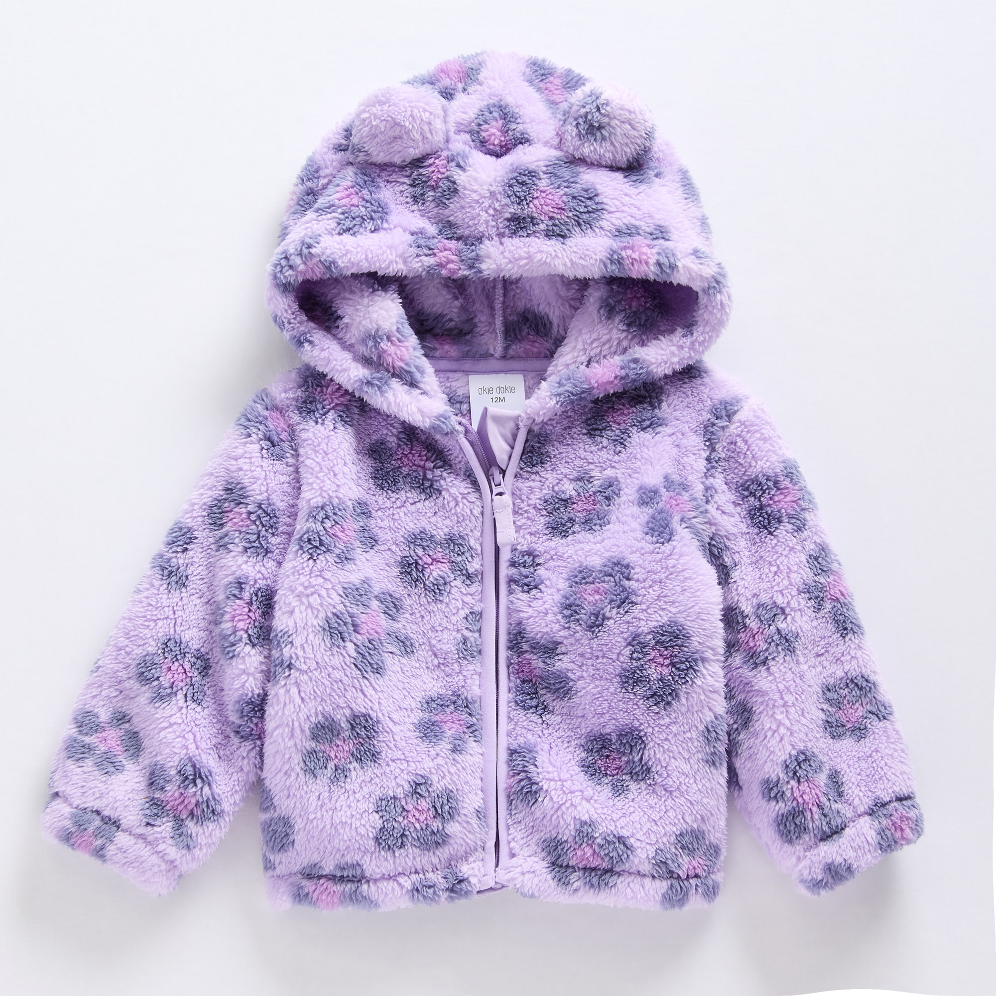 Okie Dokie Baby Girls Fleece Hooded Lightweight Jacket