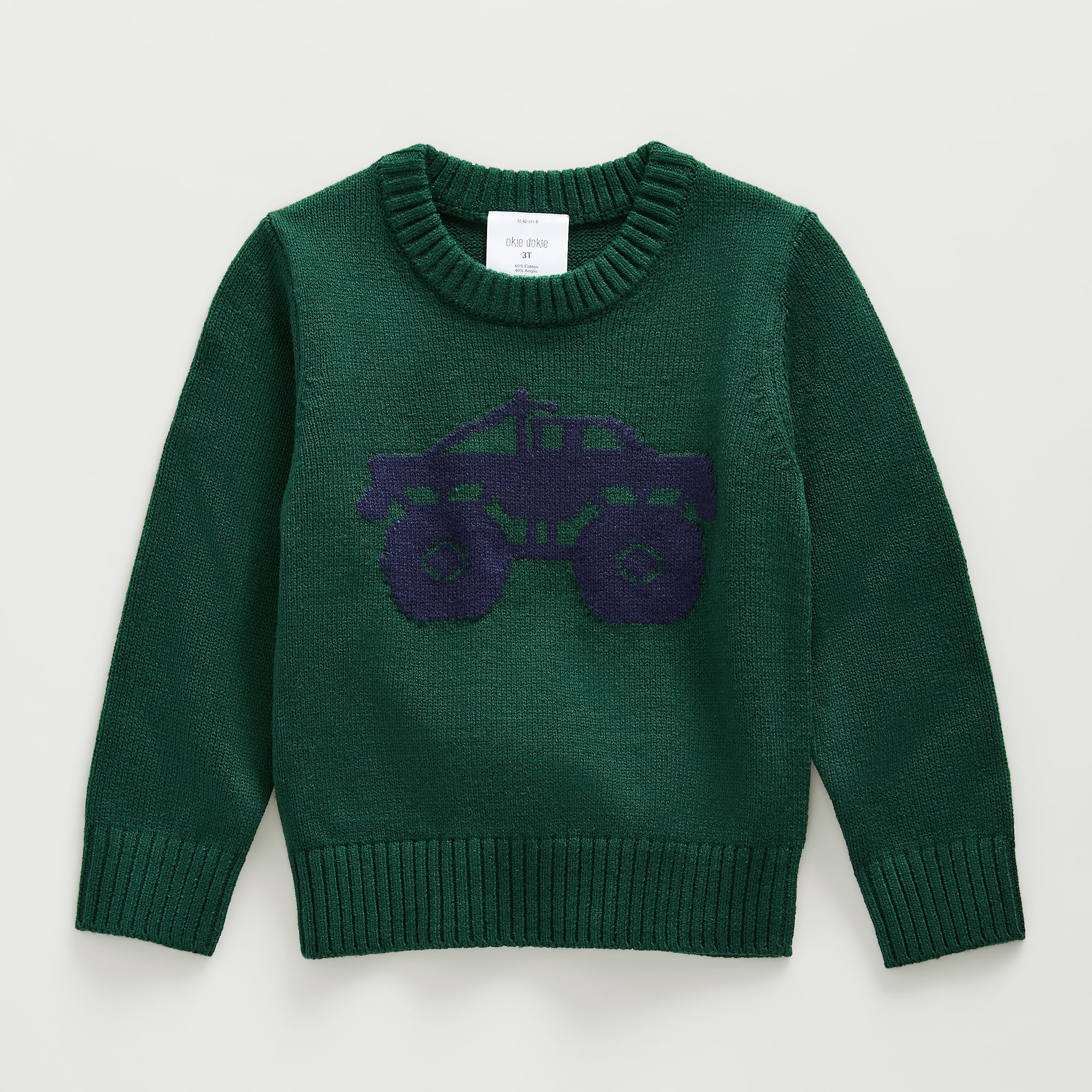Okie Dokie Toddler & Little Boys Round Neck Long Sleeve Pullover Sweater