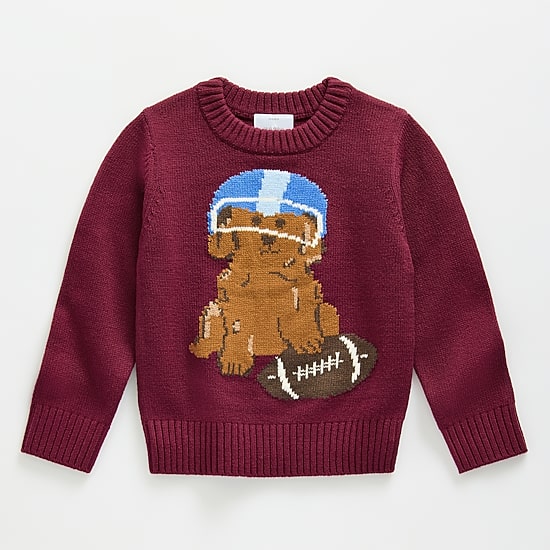 Okie Dokie Toddler & Little Boys Round Neck Long Sleeve Pullover Sweater