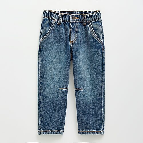 Okie Dokie Babies' Toddler & Little Boys Adjustable Waist Barrel Leg Jean In Blue