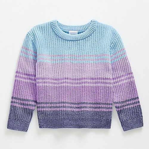Okie Dokie Toddler & Little Girls Round Neck Long Sleeve Pullover Sweater, 5t, Purple