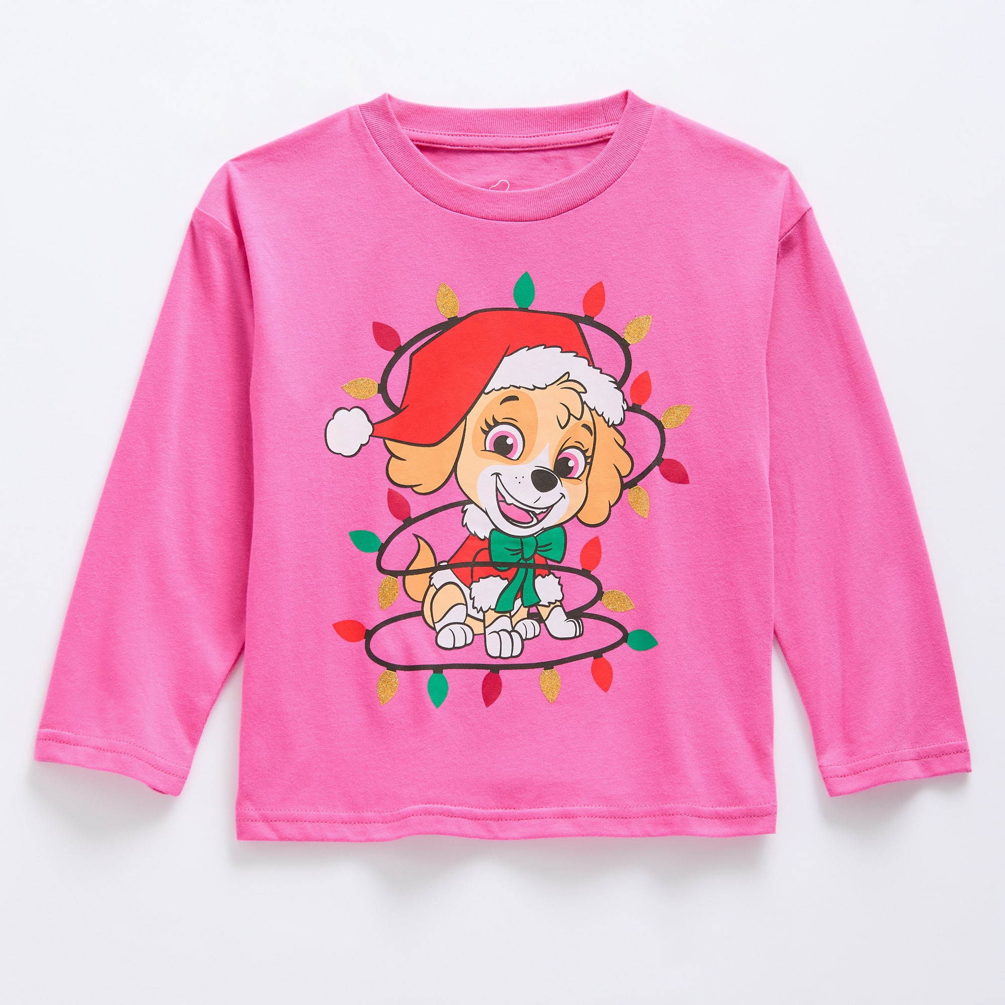 Toddler Girls Crew Neck Long Sleeve Regular Fit Paw Patrol Graphic T-Shirt