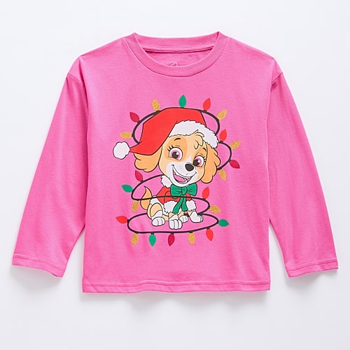 Toddler Girls Crew Neck Long Sleeve Regular Fit Paw Patrol Graphic T-Shirt, 5t, Pink