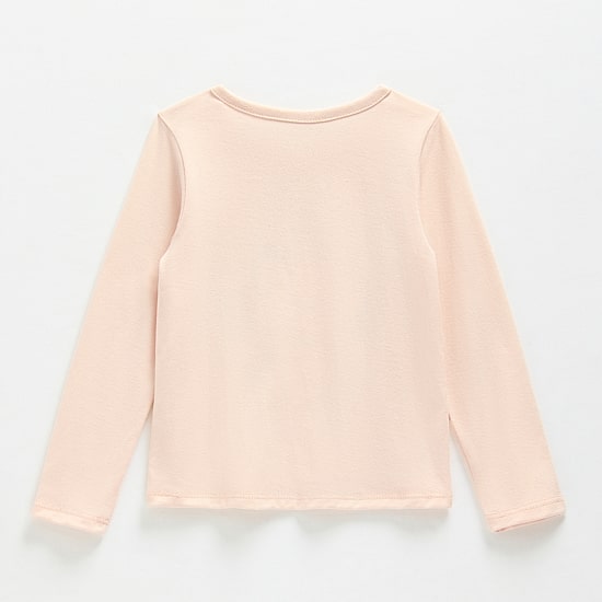 Toddler Girls Crew Neck Long Sleeve Regular Fit Marie Graphic T-Shirt
