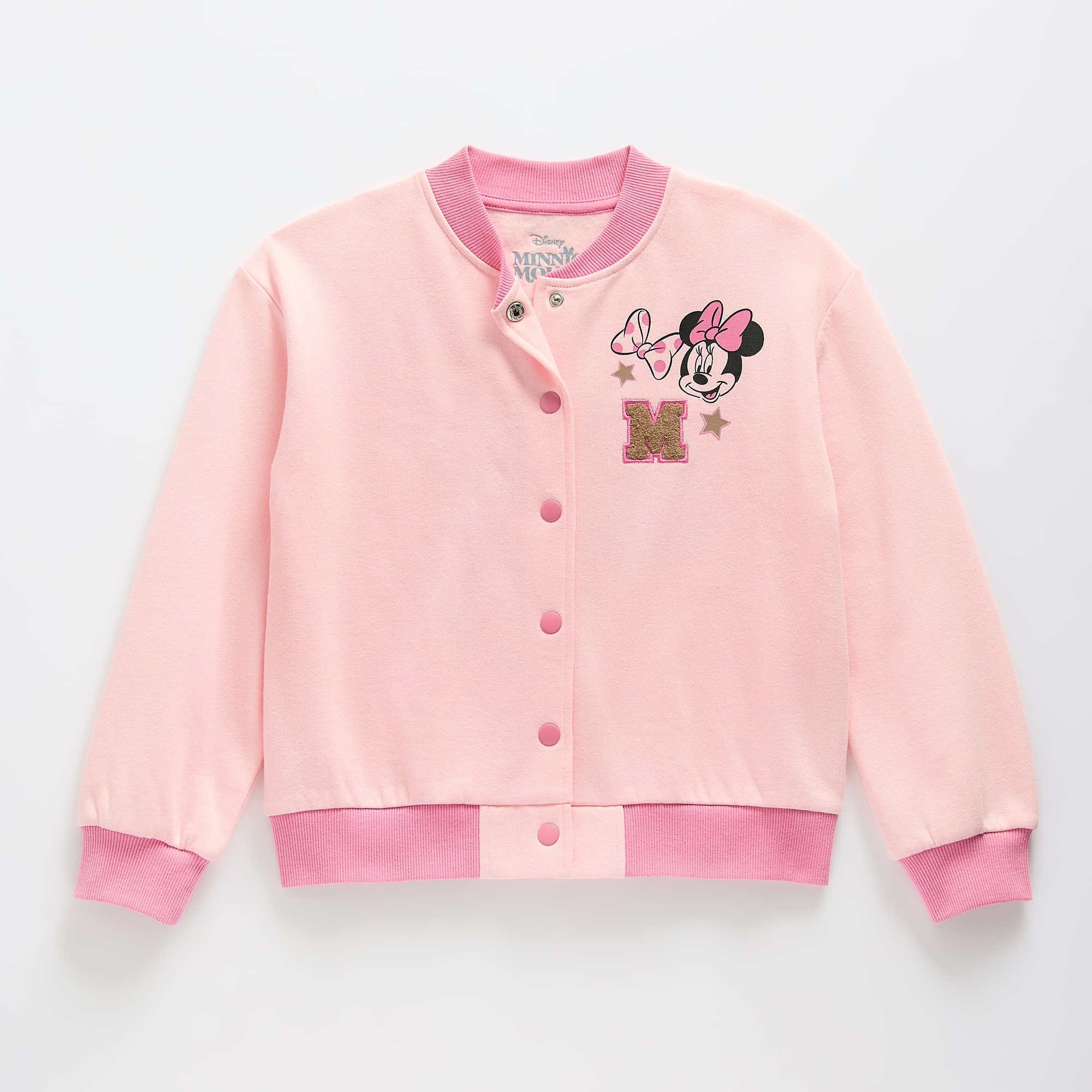 Disney Collection Girls Minnie Mouse Fleece Bomber Jacket