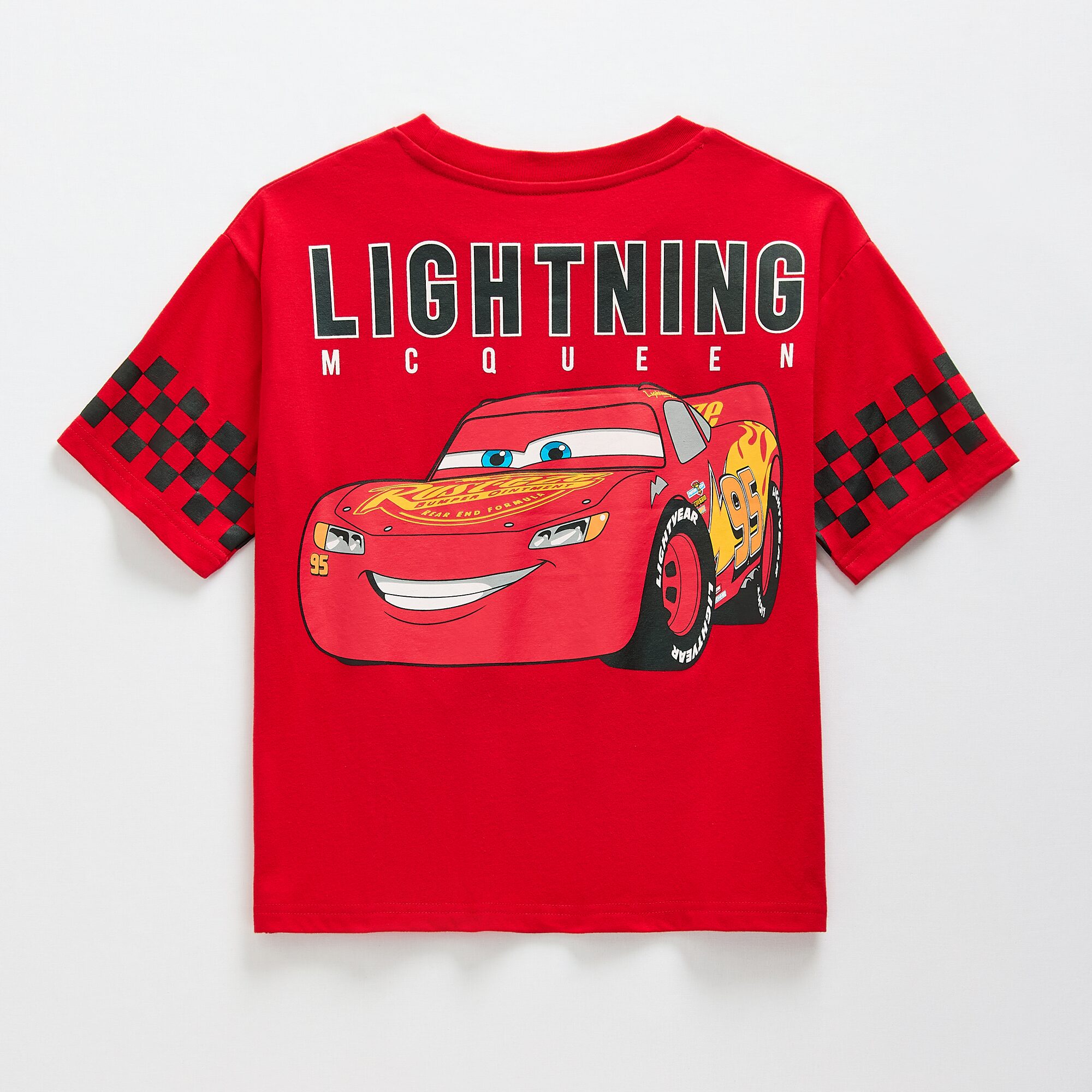 Disney Collection Boys Crew Neck Cars Short Sleeve Jersey
