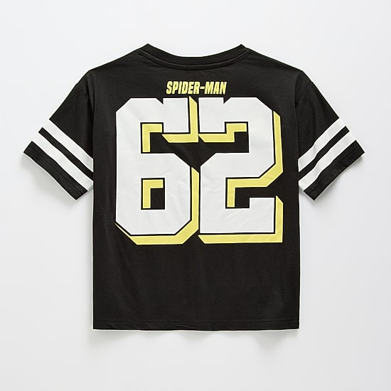 Disney Collection Boys Crew Neck Marvel Spiderman Short Sleeve Jersey