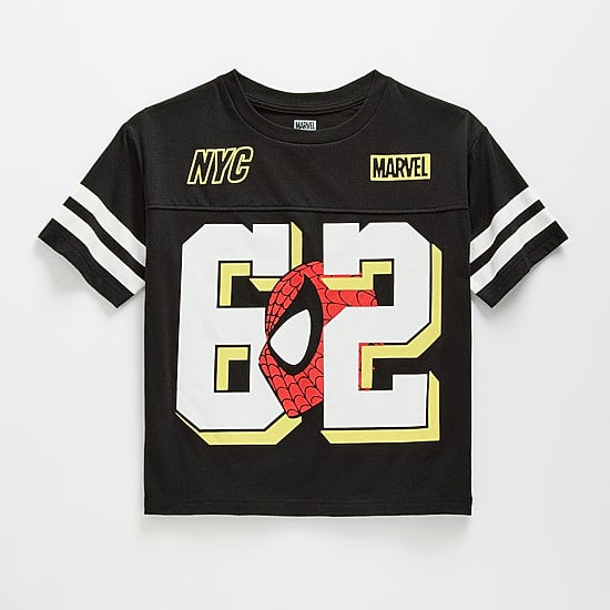 Disney Collection Boys Crew Neck Marvel Spiderman Short Sleeve Jersey