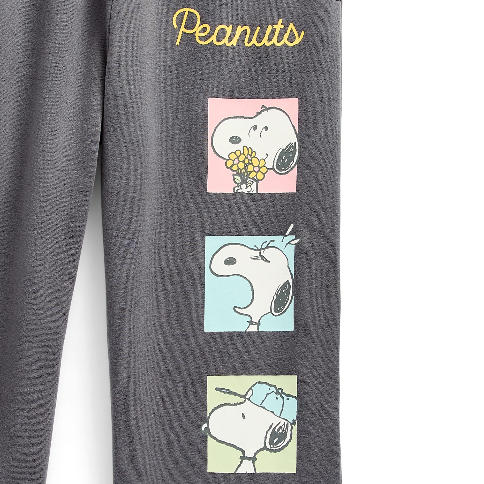 Peanuts Sweatpant Womens Juniors Wide Leg High Rise Fleece