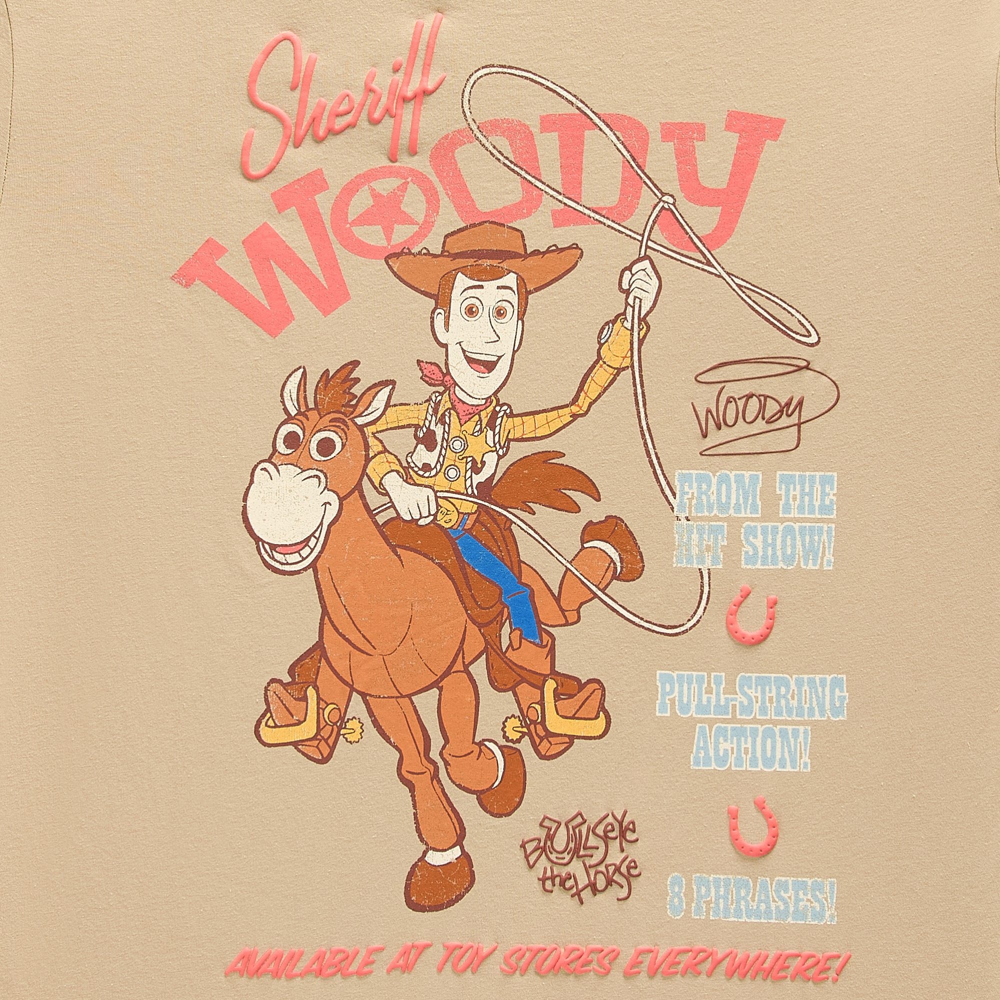 Toy Story Boyfriend Tee Womens Juniors Crew Neck Short Sleeve Loose Fit Woody Graphic T-Shirt