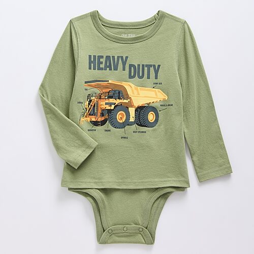 Okie Dokie Babies' Toddler Boys Hidden Access Opening Sensory Friendly Adaptive Crew Neck Long Sleeve Bodysuit In Neutral
