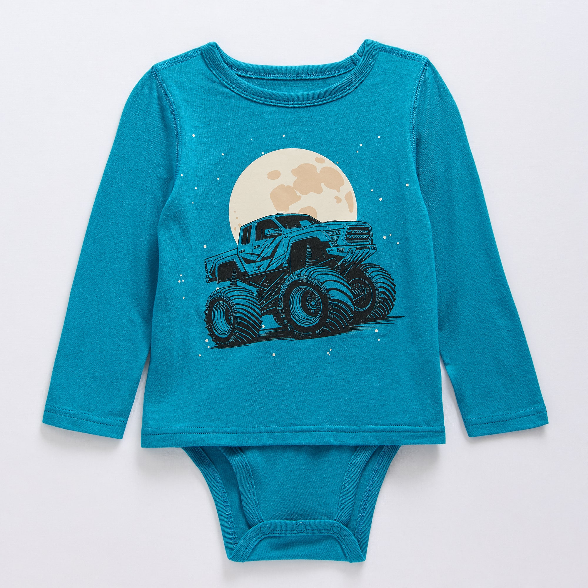 Okie Dokie Toddler Boys Crew Neck Long Sleeve Adaptive Bodysuit