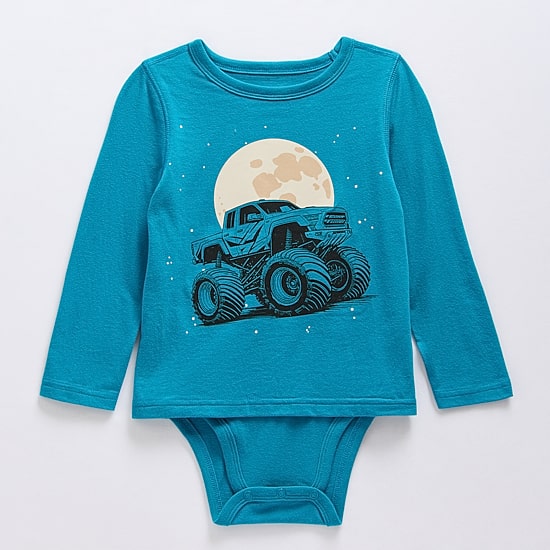 Okie Dokie Toddler Boys Crew Neck Long Sleeve Bodysuit