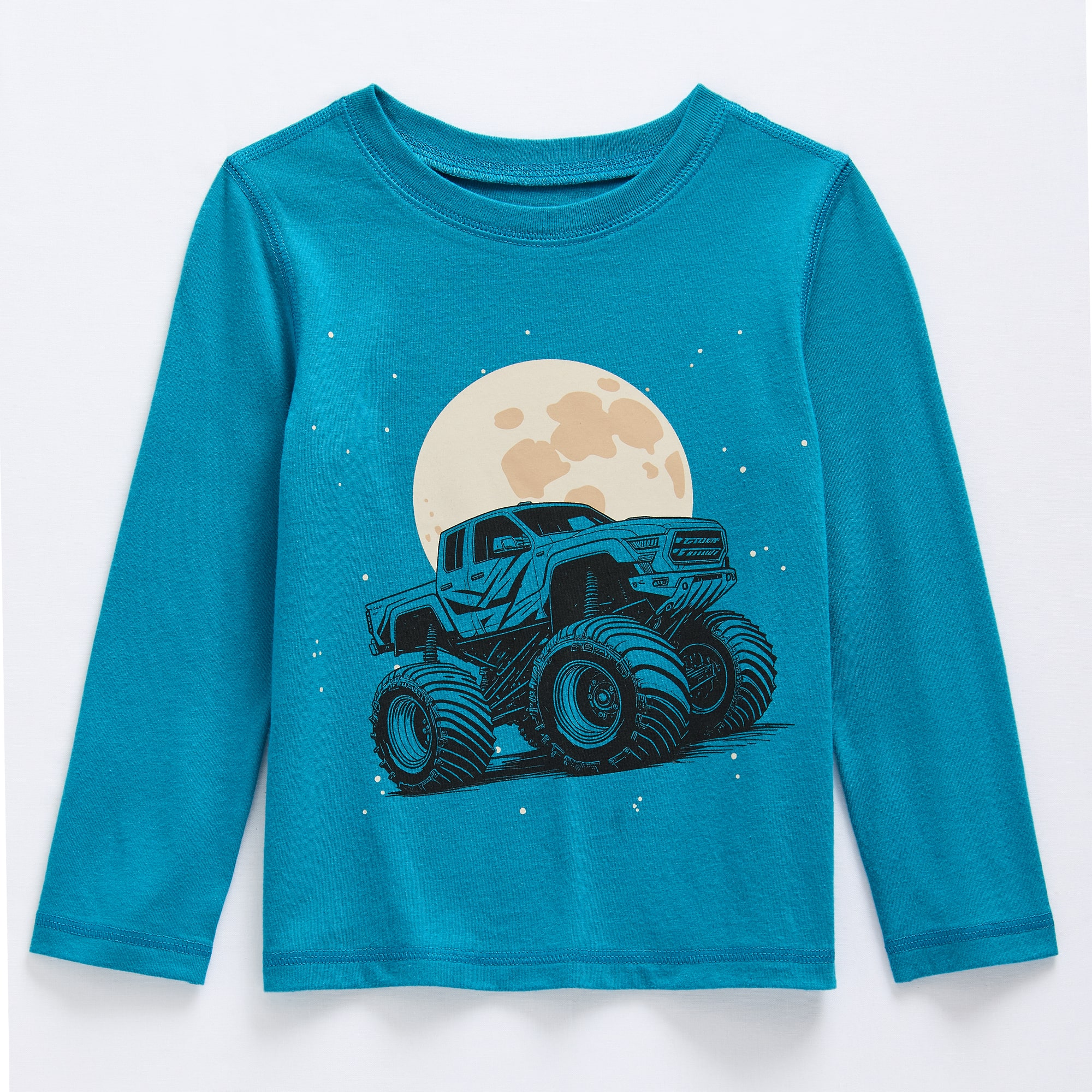 Okie Dokie Toddler Boys Easy-on + Easy-off Sensory Friendly Crew Neck Long Sleeve Adaptive Regular Fit Graphic T-Shirt