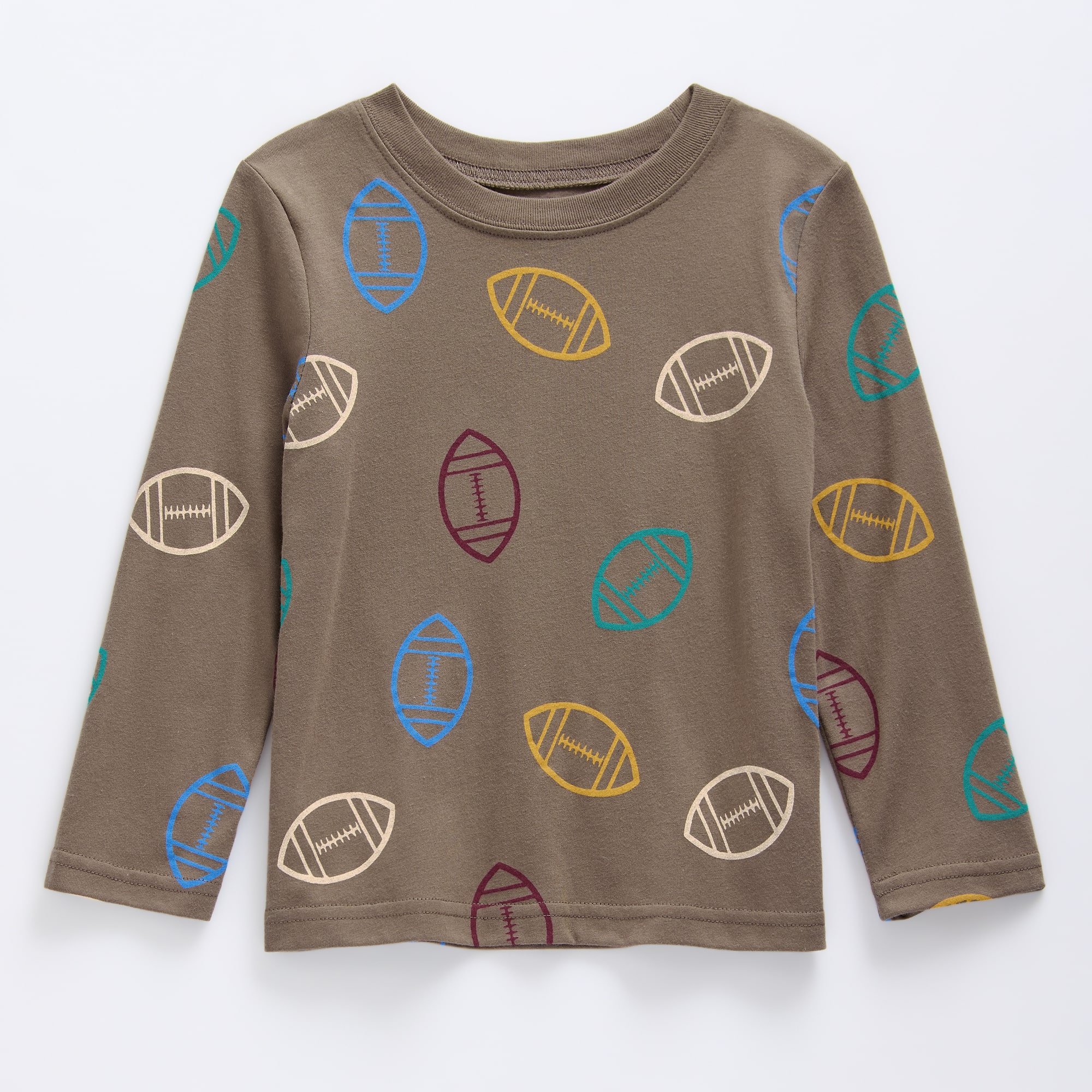 Okie Dokie Toddler & Little Boys Crew Neck Long Sleeve Classic Fit Graphic T-Shirt