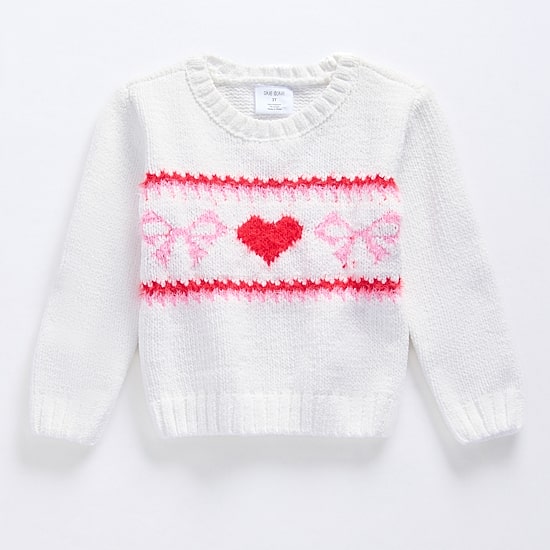 Okie Dokie Toddler & Little Girls Round Neck Long Sleeve Pullover Sweater