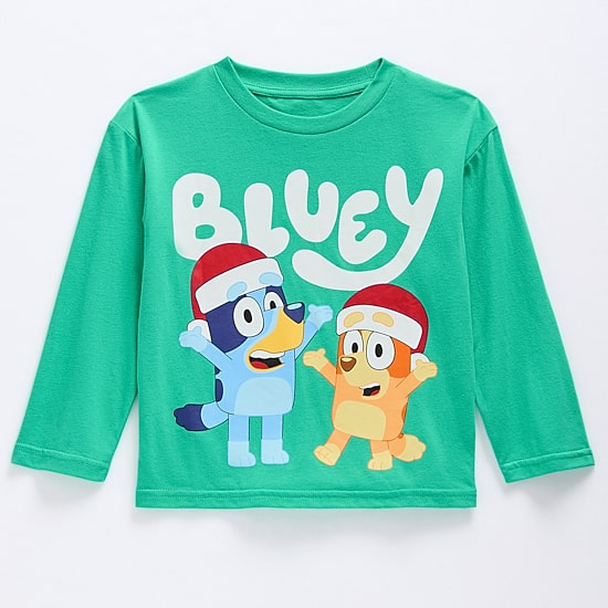 Toddler Girls Crew Neck Long Sleeve Regular Fit Bluey Graphic T-Shirt