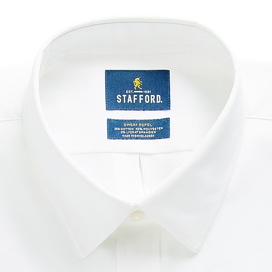 Stafford Big & Tall Advanced Performance Sweat Repel Mens Regular Fit Stretch Fabric Wrinkle Free Long Sleeve Dress Shirt