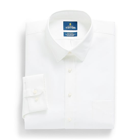 Stafford Big & Tall Advanced Performance Sweat Repel Mens Regular Fit Stretch Fabric Wrinkle Free Long Sleeve Dress Shirt