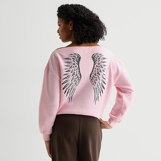 Forever 21 Womens Juniors Crew Neck Long Sleeve Sweatshirt