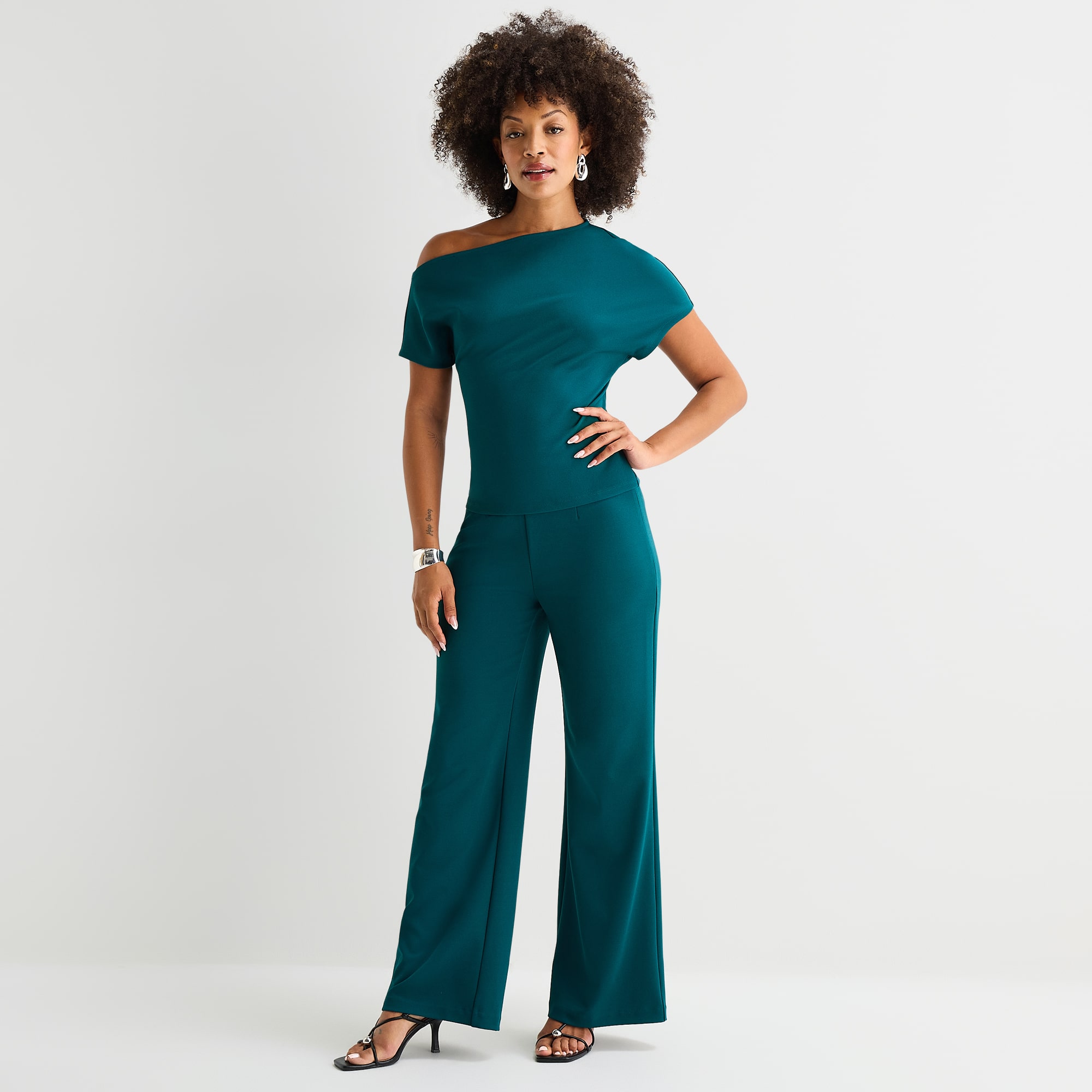 Bold Elements Womens Wide Leg High Rise Trouser