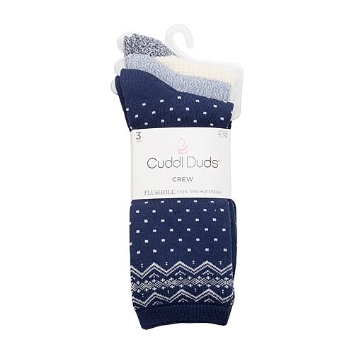 Cuddl Duds Sock Womens 3 Pair Crew Socks In Blue