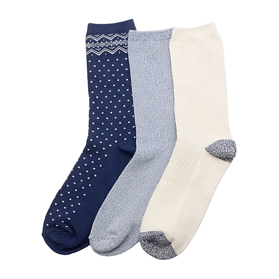 Cuddl Duds Sock Womens 3 Pair Crew Socks