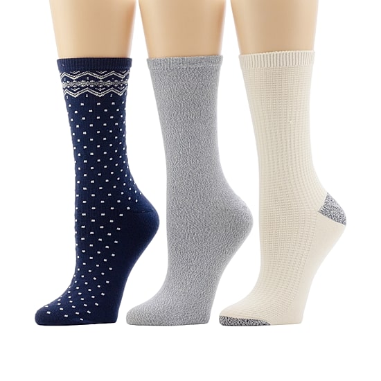 Cuddl Duds Sock Womens 3 Pair Crew Socks