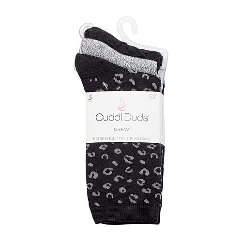 Cuddl Duds Sock Womens 3 Pair Crew Socks In Black