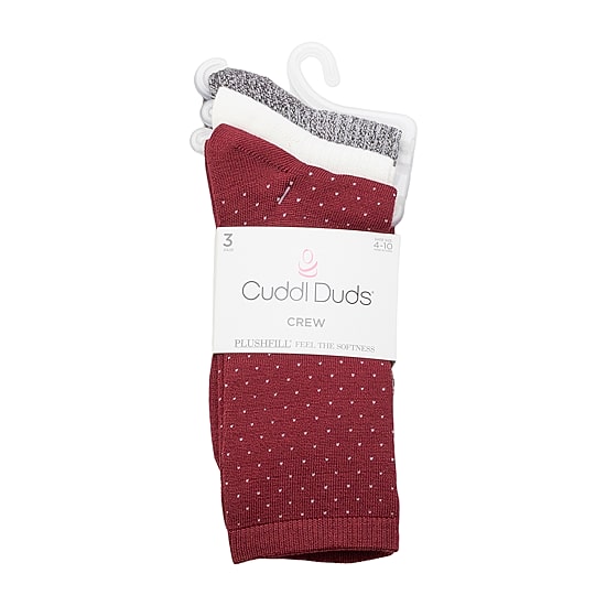 Cuddl Duds Sock Womens 3 Pair Crew Socks