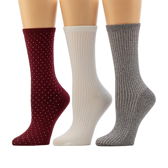 Cuddl Duds Sock Womens 3 Pair Crew Socks