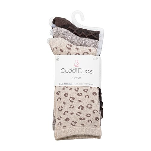 Cuddl Duds Sock Womens 3 Pair Crew Socks In Brown