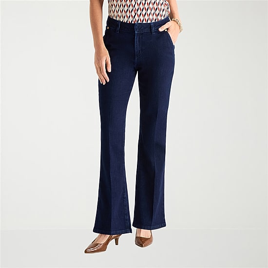 Liz Claiborne Womens Tall Mid Rise Flare Leg Jean