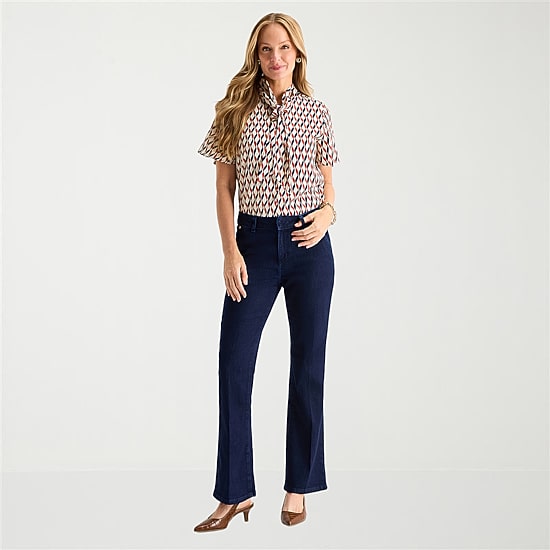 Liz Claiborne Womens Tall Mid Rise Flare Leg Jean