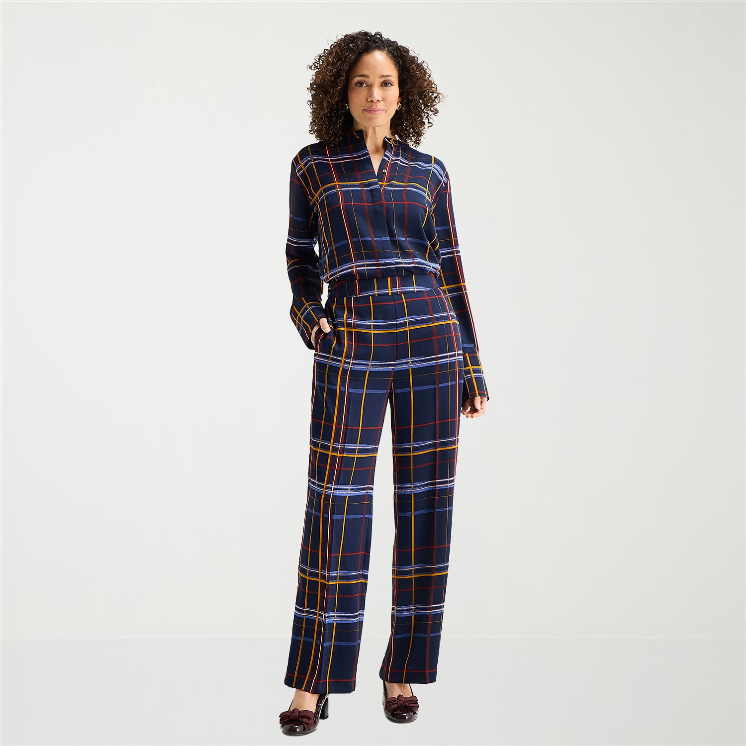 Liz Claiborne Womens Tall Wide Leg Mid Rise Pull-On Pant