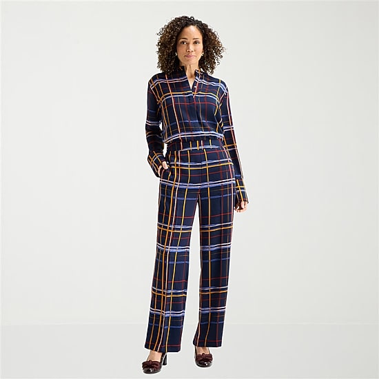 Liz Claiborne Womens Tall Wide Leg Mid Rise Pull-On Pant