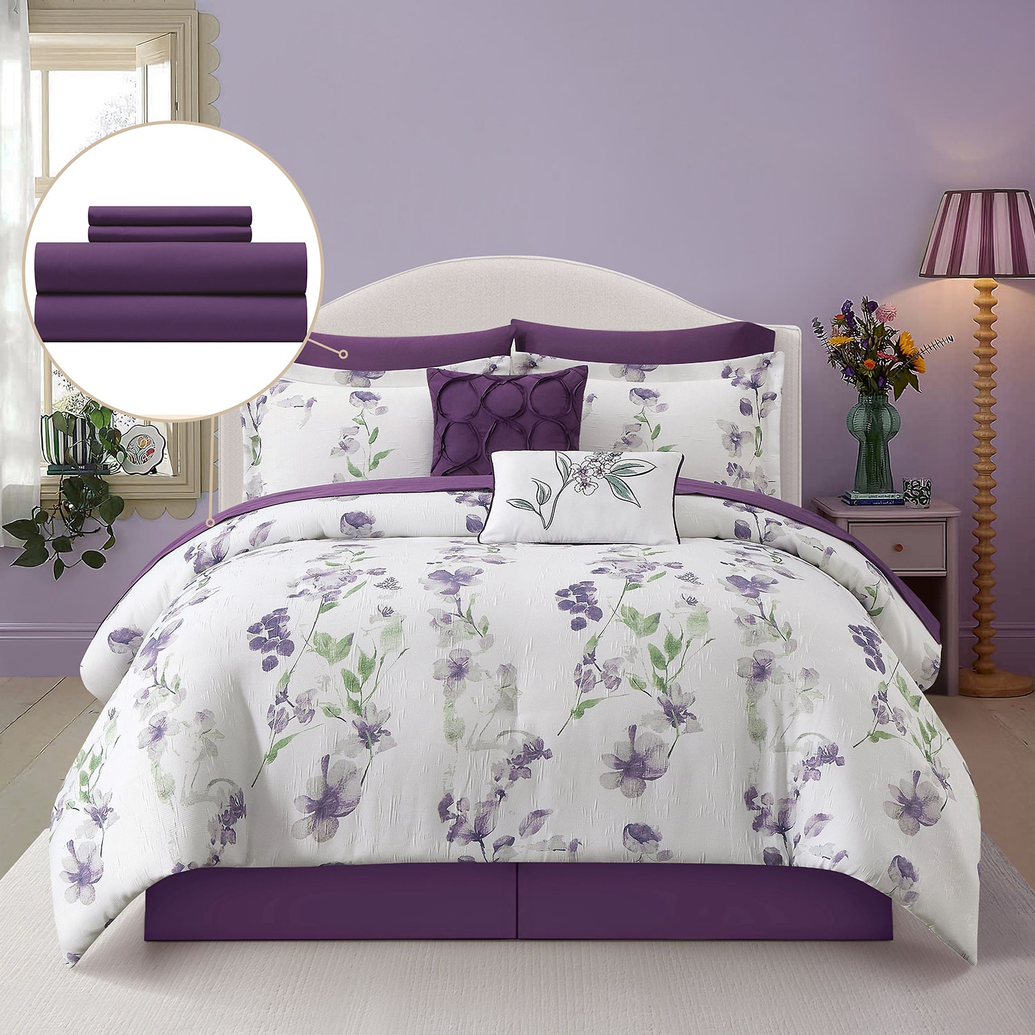 Stratford Park Kendra Floral 10-pc. Easy Care Comforter Set