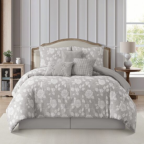 Stratford Park Lenna Floral 7-pc. Easy Care Comforter Set